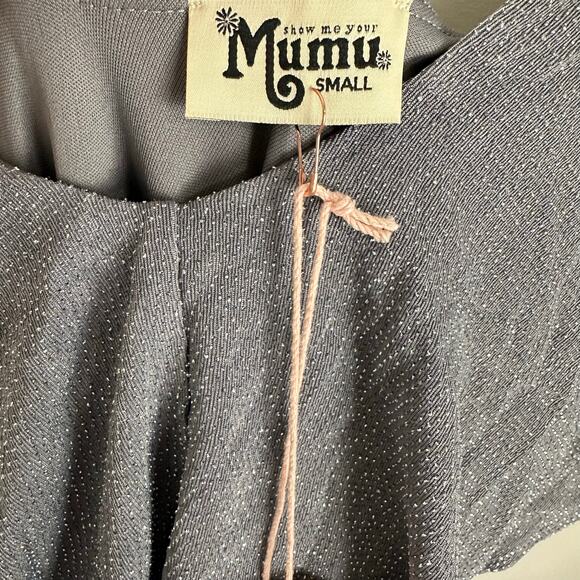 NWT Show Me Your Mumu Renee Maxi Ruffle Dress in Dancing Queen Shine Smoke Small - Picture 14 of 14